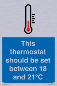 This thermostat should be set between 18 and 21°C